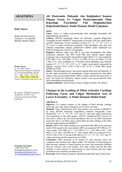 Alt Ekstremite Mekanik Aks Değişimleri Sonucu Oluşan Varus Ve