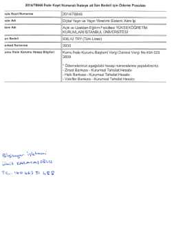 Dijital Yayın ve Yayın Y&ouml;netimi Sistemi alımı işi.