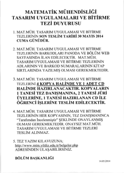 TEZ TESLİM DUYURU 2013
