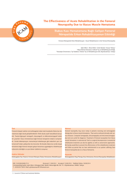 The Effectiveness of Acute Rehabilitation in the Femoral Neuropathy