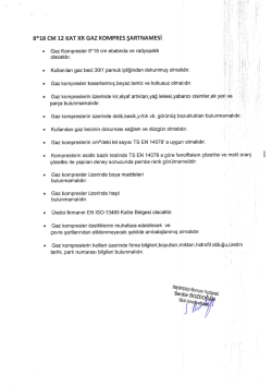 8* 18 CM 12 KAT XR GAZ KOMPRES ŞARTNAMESİ