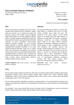 Post-travmatik Pulmoner Ps&ouml;dokist