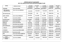 HAFTALIK DOKTOR &Ccedil;ALIŞMA PLANI.Krp