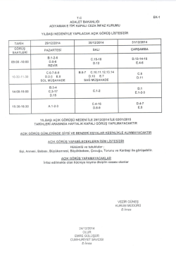 T.c EK-1 ADALET BAKANLIĞI ADIYAMAN E TİPİ KAPALI cEzA