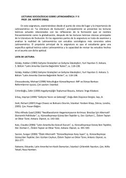 LECTURAS SOCIOL&Oacute;GICAS SOBRE LATINOAM&Eacute;RICA I Y II PROF