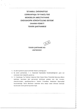 Teknik Şartname - İstanbul Üniversitesi