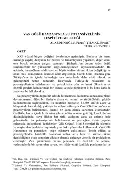 ALAEDDİNOĞLU, Faruk-YILMAZ, Erkan-VAN GÖLÜ HAVZASI