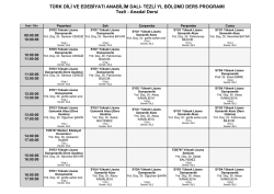 TEZLİ YL BÖLÜMÜ DERS PROGRAMI Tezli