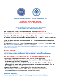 T YL POSTER - YT&Uuml; Yapı İşletmesi