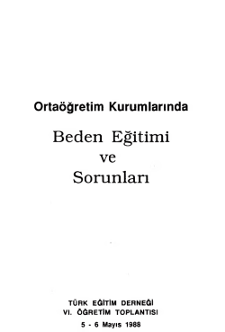Ortaöğretim Kurumlarında Beden Eğitimi ve Sorunları