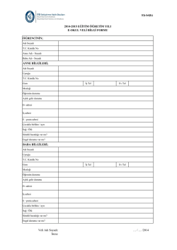 E-Okul Veli Bilgi Formu