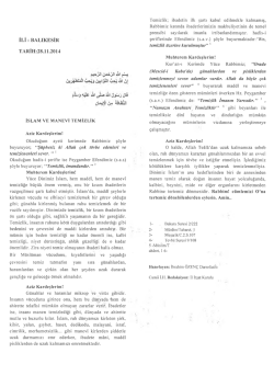 28.11.2014 Tarihli Hutbe