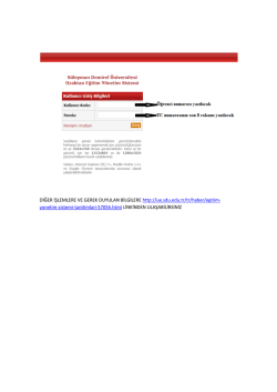 DİĞER İŞLEMLERE VE GEREK DUYULAN BİLGİLERE http://ue.sdu