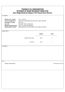Y&Uuml;Z&Uuml;NC&Uuml; YIL &Uuml;NİVERSİTESİ İKTİSADİ VE İDARİ BİLİMLER