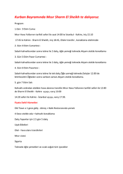 Kurban Bayramında Mısır Sharm El Sheikh te dalıyoruz.