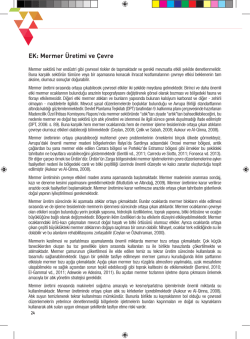 EK: Mermer &Uuml;retimi ve &Ccedil;evre