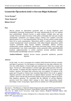 Geometride &Ouml;ğrencilerin Şekil ve Kavram Bilgisi