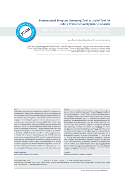 Premenstrual Symptom Screening Tool: A Useful Tool for DSM-5