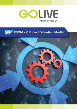 FSCM &ndash; CR Kredi Y&ouml;netimi Mod&uuml;l&uuml;