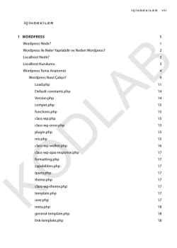 İ&Ccedil;İNDEKİLER