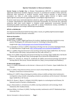 Page 1 &Ouml;ğretim Teknolojileri ve Materyal Geliştirme Dersin Tanımı
