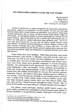 din psikolojisi a&ccedil;ısından genel bir atıf teorisiı