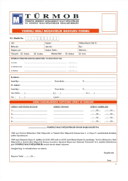 Yeminli Mali Müşavirlik Başvuru Formu