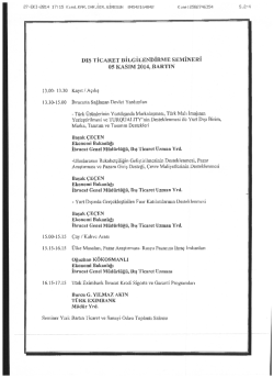 Dış Ticaret Bilgilendirme Semineri Programı
