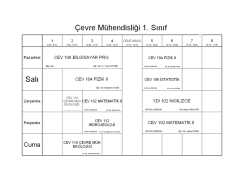 &Ccedil;evre M&uuml;hendisliği 1. Sınıf