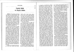 Feodal Ahlak ve Eleştiri Ahlakı