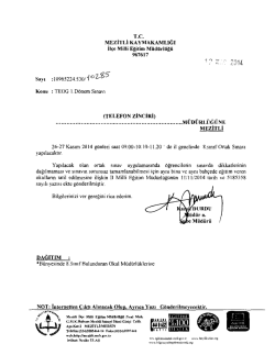İl&ccedil;e Milli Eğitim M&uuml;d&uuml;rl&uuml;ğ&uuml; Yazısı