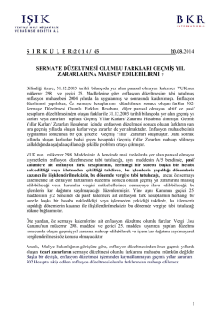 sermaye d&uuml;zeltmesi olumlu farkları ge&ccedil;miş yıl zararlarına mahsup