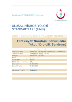 Akut Nörolojik Sendrom - Türkiye Halk Sağlığı Kurumu