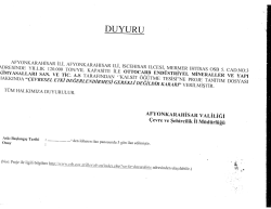 SAN. YE TİC. AS TARAFINDAN &ldquo;KALSİT &Ouml;ğİİTME TESİSİİİNE