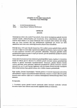 Konu : Liman Hizmet Tarifesinin B