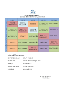 FEN VE TEKNOLOJİ SOSYAL BİLGİLER T&Uuml;RK&Ccedil;E MATEMATİK