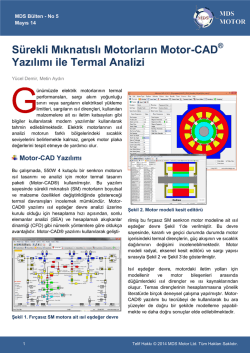 S&uuml;rekli Mıknatıslı Motorların Motor-CAD Yazılımı ile