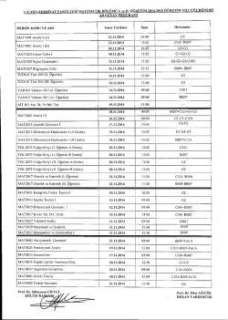 Prof. Dr. Siileyman GiFTGi BOLUM BA U.O.FEN