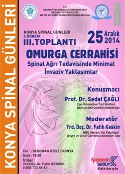 TNDer Konya Spinal G&uuml;nleri 2. D&ouml;nem 3. Toplantı