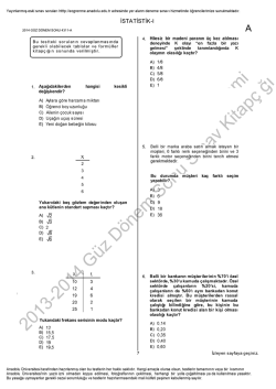 A&Ouml;F İstatistik 1 | 2014 D&ouml;nem Sonu İNDİR