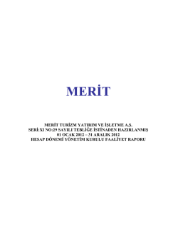 2012 Yılı Y&ouml;netim Kurulu Faaliyet Raporu