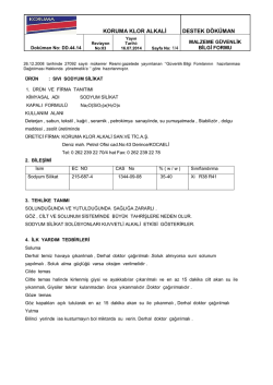 G&uuml;venlik Bilgi Formu