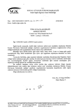 Kurum yazısı i&ccedil;in tıklayınız. - 15. B&ouml;lge Isparta Eczacı Odası