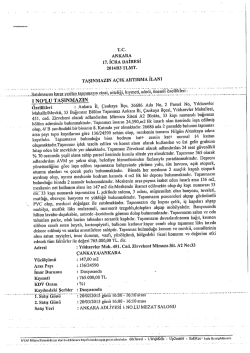 ı. icRA DAİRESİ zum/as TLMT. TAŞINMAzıN A&Ccedil;IK