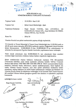 15.10.2014 Y&ouml;netim Kurulu Toplantı Tutanağı