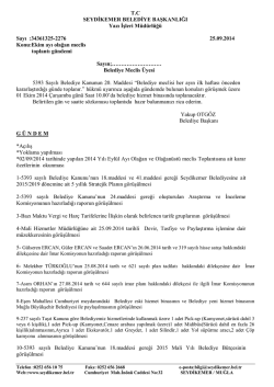 T.C SEYDİKEMER BELEDİYE BAŞKANLIĞI Yazı İşleri M&uuml;d&uuml;rl&uuml;ğ&uuml;