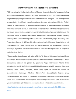 FOCI-IX - Yaşar &Uuml;niversitesi | Yabancı Diller Y&uuml;ksekokulu