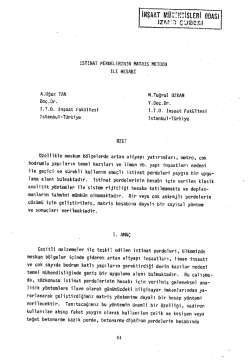 İstinat Perdelerinin Matris Metodu İle Hesabı