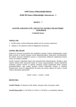 Deney 5: Kesikli Reakt&ouml;r