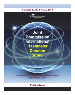 Joint Commission International Hastaneler Denetim S&uuml;reci